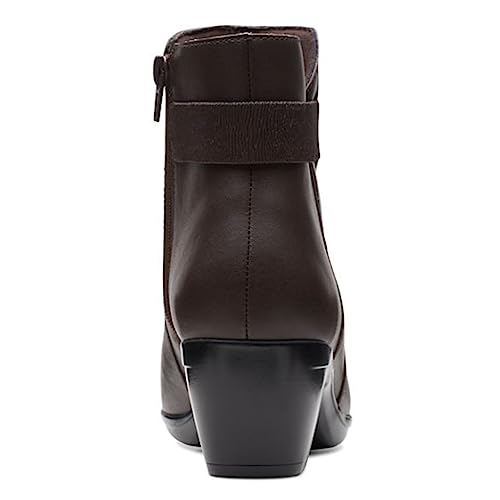 Clarks Clarks Women's Emily Holly Ankle Boot, Dark Brown Leather, 11 Medium US