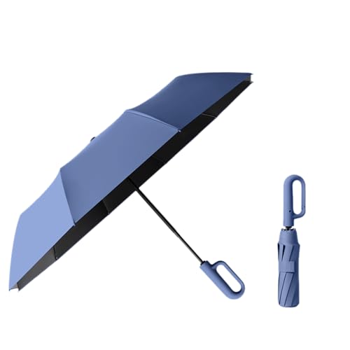 Regenschirm groß, 10 Rippen,Sturmfest –Automatisches Öffnen/Schließen, Golf Umbrella, Freien UV Schutz Faltender Sonnenschirm Taschenschirm UPF 50, Karabinergriff für Herren und Damen