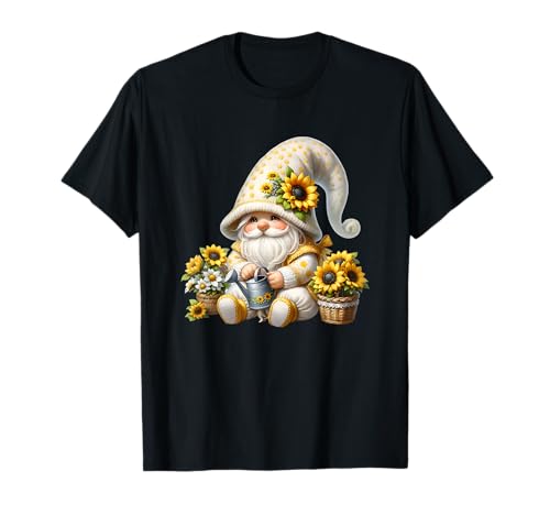 Teacher Retirement GNOME For Women and Mom Floral Sunflower Camiseta