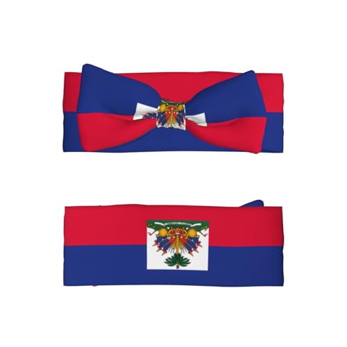 FoRes Haitian flag Baby Bow Headband â€“ Cute & Delicate Hair Accessories for Newborns, Infants, Toddlers â€“ Skin-friendly Hairband, Black2