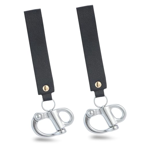 2 Pcs SCBA Mask Quick Release Clip Firefighter Accessories Firefighter Quick Release Shackle Marine Grade 316 Stainless Steel Shackle for Rigging with Leather Handle