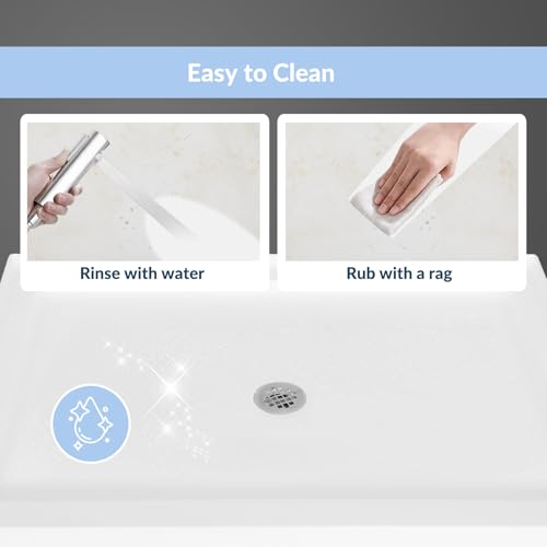 Image of MORVANO 48 inch X 32 inch Shower Bases & Pans,Non-Slip in White, Central Drain