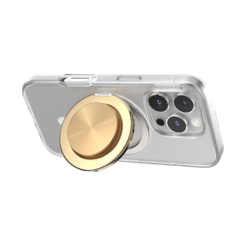 Image of PopSockets Kick-Out Grip for MagSafe, Adjustable Kickstand for Portrait or Landscape, Magnetic Stand, Gold - Gold Radial