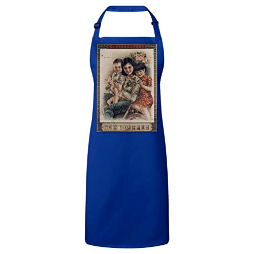 Tablier cuisine bleu au style bistrot vintage pour cuisiner avec élégance