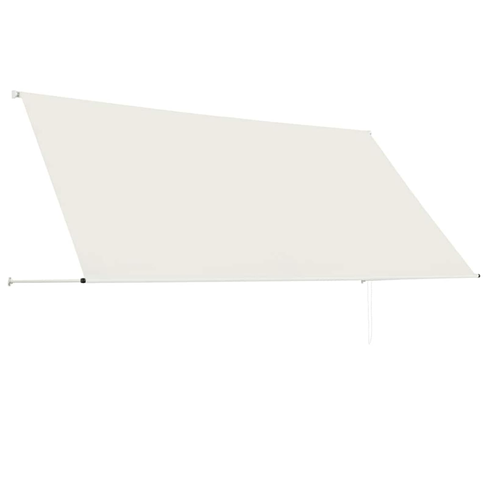 Wysuwana markiza 300 x 150 cm, obsługiwana ręcznie, regulowany kąt nachylenia, rama stalowa, 180 g/m², poliester, kremowa, do ogrodu, na balkon, okno