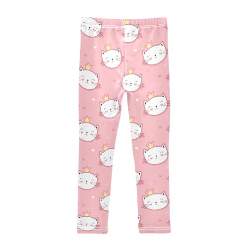 Girls Basic Leggings Baby Girls Pants Cat Cartoon Soft Footless Stretchy Tights Pants 4-10Y2