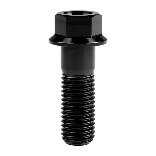 Image of Titanium Bolt M12 30 35 40 45 50 55 60 65 70 75 80 85 90mm Hex Small Flange Head for Motorcycle Car Modification Pack of 4 (M12x35mm Pitch 1.5, Black)