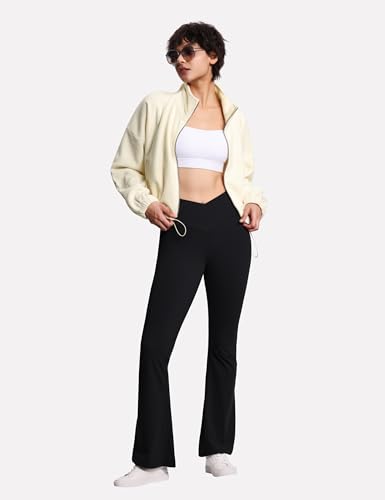 THE GYM PEOPLE Women's Crossover High Waist Flare Workout Leggings Bootcut Bell Bottom Yoga Pants with Tummy Control3
