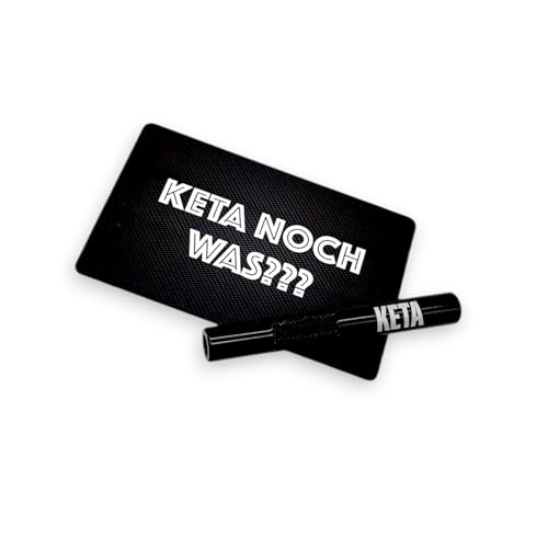 M&M Smartek Alu Röhrchen Set in schwarz/geriffelt (70mm) mit Laser Gravur und Hack-Karte - Carbon Look im EC-Karten Format (KETA NOCH was???)