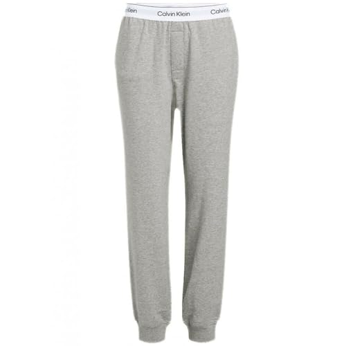 Calvin Klein Damen Jogginghose Sweatpants Lang, Grau (Grey Heather), S