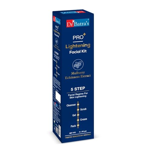 Image of Dr Batra's PRO+ Lightening Facial Kit, Enriched with Echinacea extracts & B3, Reduces Blemishes, Face Wash for Clean Skin, Protection from Sun Damage, Moisturized Skin (250g)
