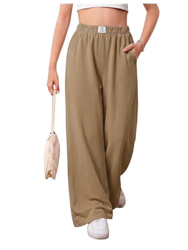 Image of SOLY HUX Girl's Wide Leg Sweatpants Loose Baggy Pants with Pockets