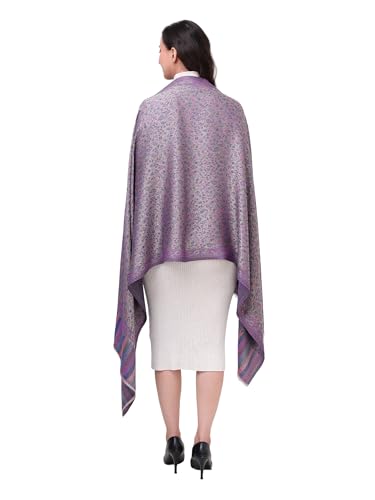 Image of EH Pashmina Stole, Reversible Jamawar weave in beautiful paisley & floral, very soft MODAL fabric, all season Stole, Scarf, Wrap.