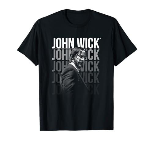 John Wick Repeating Logo with Photo Movie T-Shirt