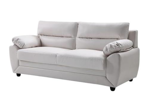 Vente-unique-Couchgarnitur 3+2 - Kunstleder - Weiß - Manoa – Bild 5