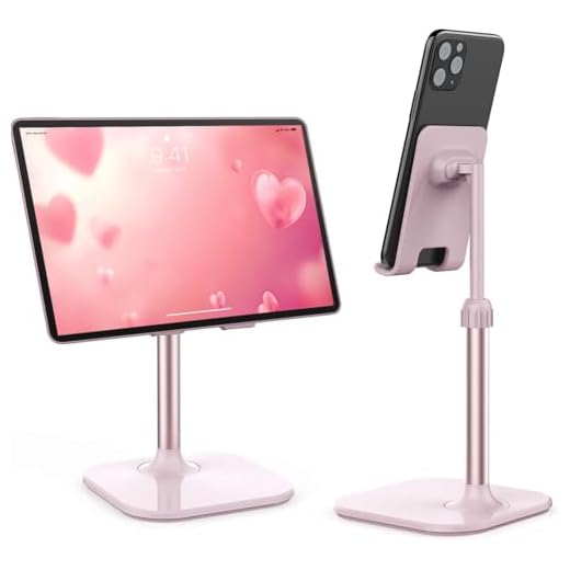 Doboli Cell Phone Stand, Valentine's Day Gifts for Teens Girls Boys Adults Women Men Mom Wife, Phone Stand for Desk, Phone Holder Stand Compatible with iPhone and All Mobile Phones Tablet, Pink