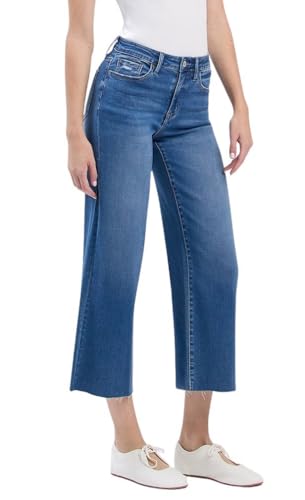 VERVET Women's Aileeah High Rise Cropped Slim Wide Leg Jeans2