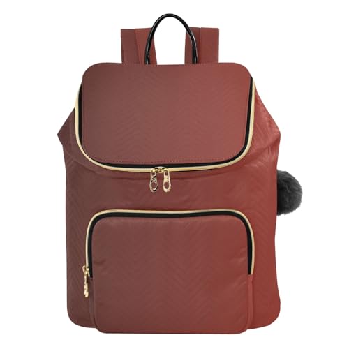 Sac à dos antivol femme chic noir rouge dégradé avec pompon élégant