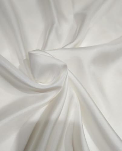 Sergé de soie blanc opaque et infroissable pour robe - 3