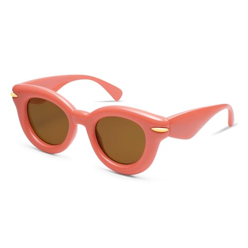 Cute Round Sunglasses for Women Men Trendy Chunky Thick Inflated Shades AP3695