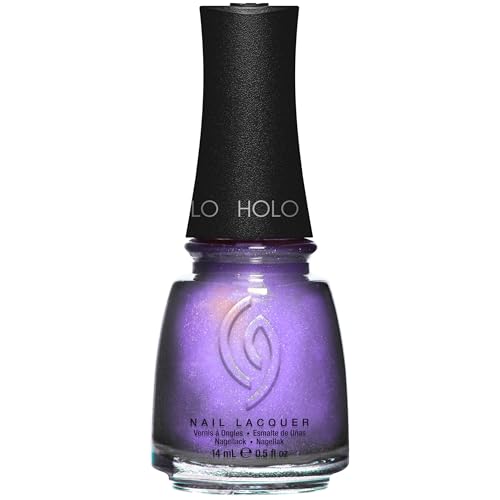 China Glaze CG Nail Lacquer Midnight Draft Holographic Light Pink Nail Polish Quick Dry Iridescent Shift High Shine Shimmer for Salon Quality DIY Manicure 0.5 fl oz