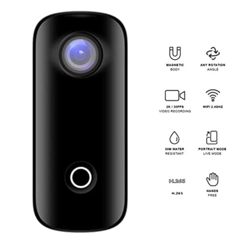 Image of SJCAM C100+ 2K 30FPS | Magnetic Body Action Camera | 30M Water Resistant | WiFi 2.4 GHZ | Insta Go | Body Cam | Webcam, Black