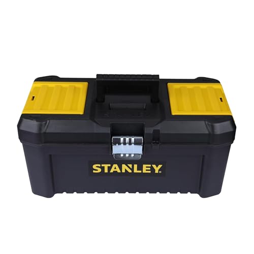Stanley STST1-75518 Boite À Outils Plastique avec 2 Organiseurs Sur Le Couvercle - Plateau Porte-Outils - Larges Attaches métalliques - Cadenassable - Dimensions: 406mm x 205mm x 195mm Multicolore