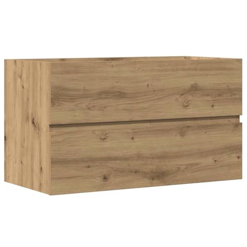 vidaXL Bad-Hängeschrank Artisan-Eiche 80x38,5x45 cm Holzwerkstoff, Badschrank, Hängeschrank, Schwebeschrank, Badezimmerschrank, Wandschrank