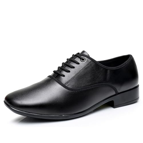 SWDZM Men's Latin Dance Shoes Leather Lace-up Salsa Tango Ballroom Modern Professional Performance Practice Dance Shoes