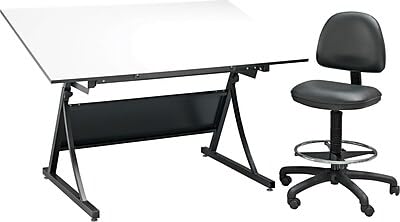 Safco 3957 PlanMaster Height-Adjustable Drafting Table for use with 3948, 3951 Table Top (Sold Separately), Black - Image 2