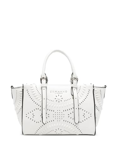 Grand cabas Angelina Ermanno Firenze blanc en toile de luxe