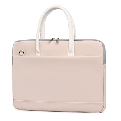 ODWTMRK Sacoche pour Ordinateur Portable Sac à Bandoulière Sac à Main Sacoche Porte Document Business Sac Pochette Messager 14-15,6 Pouces (Beige Clair, 15-15.6 Pouces)