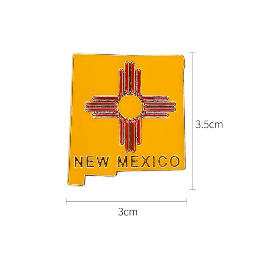 Image of State Shaped Map Lapel Metal Pin Enamel Brooch Keepsake Beautifully Designed for Backpack Hat