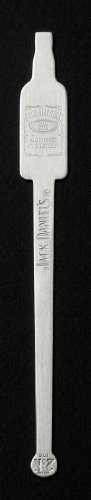 Jack Daniels Logo Whisky Bottle Swizzle Stick, Collectible Stainless Steel Stir Stick, Jack Daniel's Licensed Barware Cocktail Drink Swizzle Stick