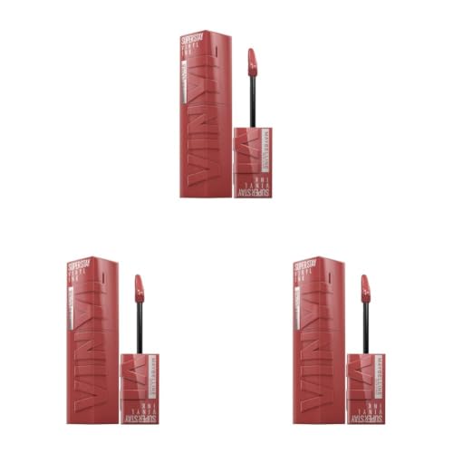 Image of Maybelline Superstay Vinyl Ink Liquid Lipstick, Peppy, High Shine Color (Pack of 3)
