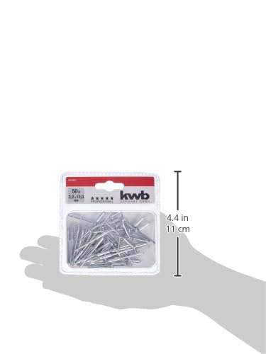 kwb Blind-Nieten/Popnieten Ø 3,2 mm, Länge 12 mm, aus Aluminium, mit verzinktem Stift, für handelsübliche Blindniet-Zangen