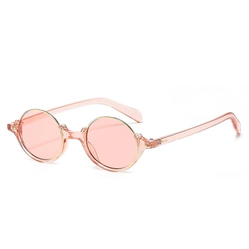 Lunettes de soleil à rivets vintage monture ronde avec verres roses dégradés