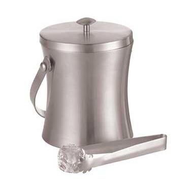 American Metalcraft ISSB6 Cubo de hielo, doble pared, satén con pinzas de hielo, 34 onzas.