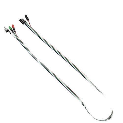 Image of Slim ATX PC Computer Motherboard Power On Off Reset Push Button Switch Cable with LED Light (50 cm)