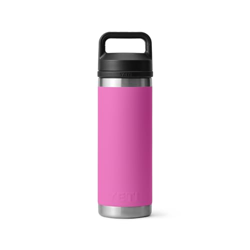 YETI Rambler 18 oz Bottle, Leakproof, Vacuum Insulated, Stainless Steel with Chug Cap, Wildflower Fuchsia