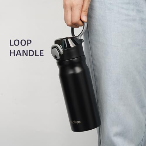 Image of Konokyo 18 oz Insulated Stainless Steel Sports Water Bottle with Straw Lid