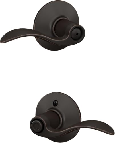 Image of SCHLAGE F40 Acc 716 Accent Door Lever, Bed & Bath Privacy Lock, Aged Bronze (Pack of 8)