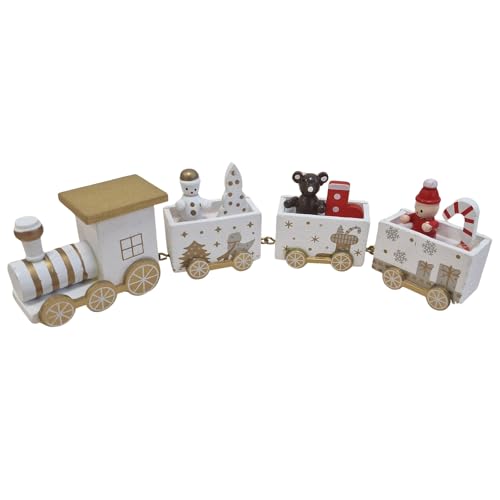 Holzdeko Zug 4-teilig: Weihnachtsdeko Figur Holz, Deko Weihnachten &...