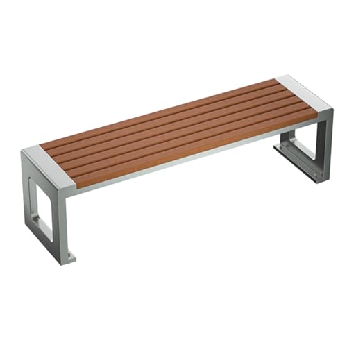 Banco de comedor de acero inoxidable para 23 personas, respaldo de asiento de madera y plástico, capacidad de 500 kg, muebles de jardín (150 x 40 x 45 cm) y elegante