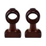 HEVSTIL 2-Pack Wood Curtain Rod Holder,Curtain Rod Bracket Wood Curtain Rod Bracket for 1-2/5' Pole (2-Pack),Brown