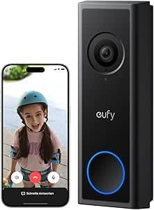 eufy Video Doorbell Camera Wireless C30, Live Video Call, 2K FHD, Battery Powered, 16:9 Wide View, Easy Installation, Human and Motion Detection, HomeBase S380 Compatible, No Monthly Fee