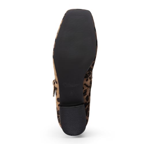 Image of Athlefit Women's Mary Jane Flats Dressy Comfortable Square Toe Ballet Flats Shoes with Buckle Strap