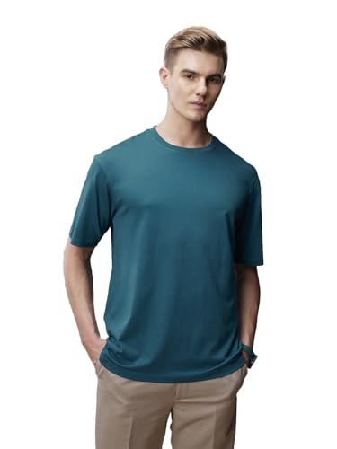 Image of Bewakoof Men's Solid Oversized Fit Half Sleeve Round Neck T-Shirt American Pima | | Lightweight | Multipurpose