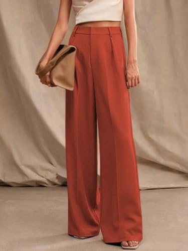 Image of GRECIILOOKS Trousers for Woman | Womens High Rise High Waist Flared Korean Style | Formal Pant for Women Office Wear| Track Pants for Womans Elegant for College & Events (Available in Plus Size)
