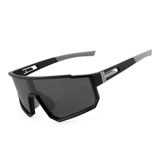 Image of MAXO POLARIZED Sports Sunglasses for Cricket Cycling Riding Biking Night Driving - Lightweight UV400 Protected Anti Glare Branded Goggles for Men - Stylish Mirrored Performance Shades